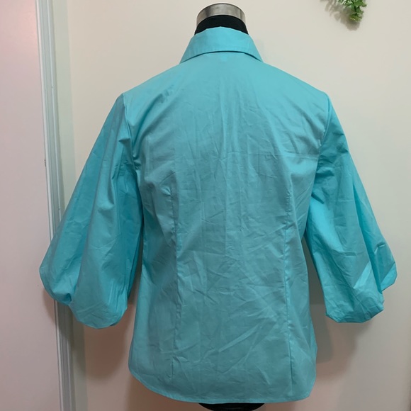 FMX Design Studio Puff Sleeve Poplin Button Down Shirt - Picture 7 of 7